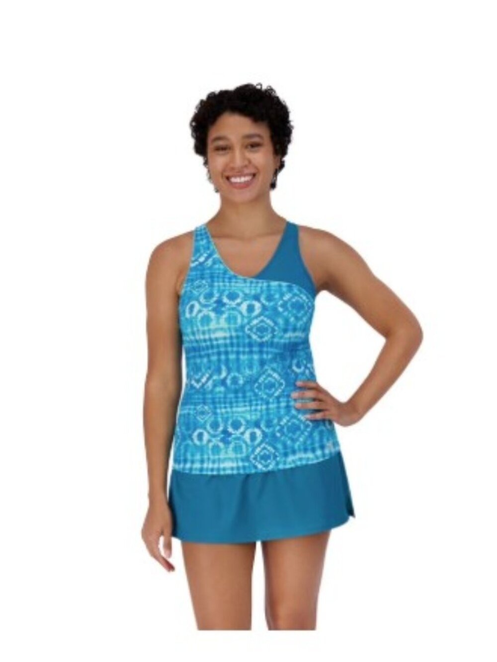 ZeroXposur Women’s 2-Piece Highline Tankini Set Turquise Blue Size S